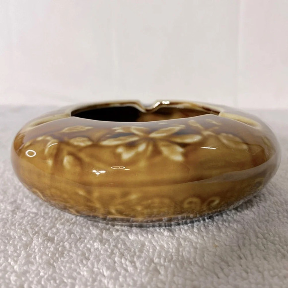Vintage  MCM Round Ceramic Pottery Ashtray Trinket Dish Art Decor - Picture 6 of 14